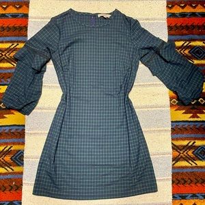 Navy & Green Plaid Dress